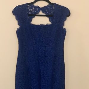 Adrianna Papell Lace Sheath Dress Cap Sleeve in Blue | Size: 8P